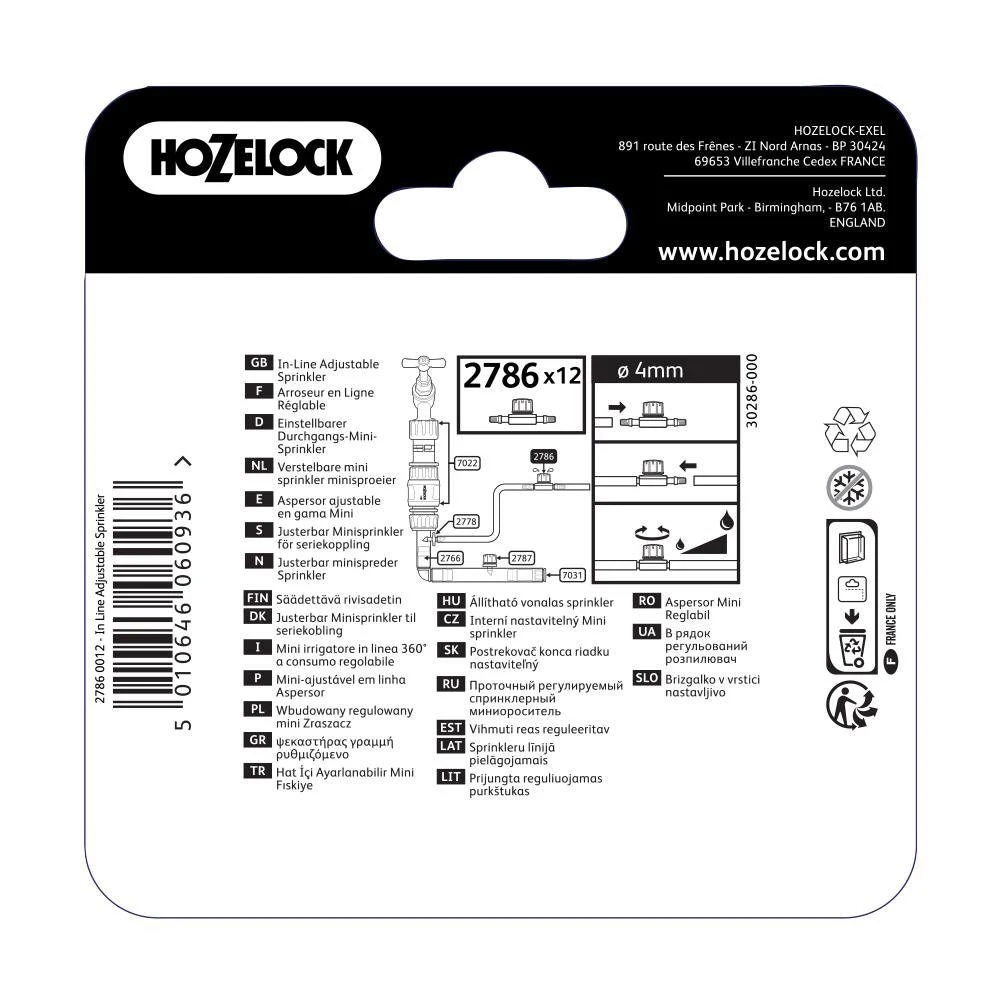 Hozelock 360? Adjustable In Line Mini Sprinkler (Pack Of 12) 5 Hozelock 360? Adjustable In Line Mini Sprinkler (Pack Of 12) - Image 3
