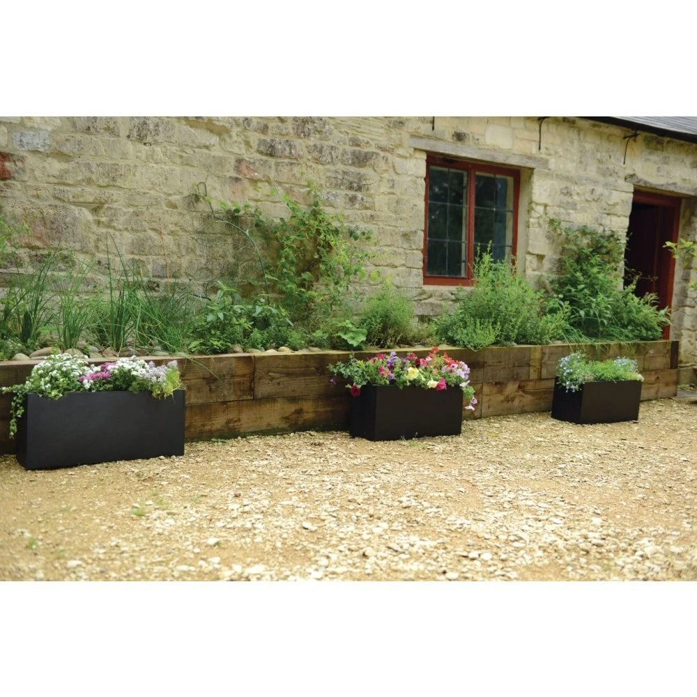Woodlodge 40cm Black Polylite Trough Planter 4 Woodlodge 40cm Black Polylite Trough Planter - Image 2