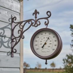 Outside In 35cm Marylebone Double-Sided Station Clock & Thermometer -Garden Outdoor Store 5050642006309 3