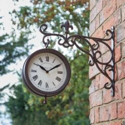 Outside In 35cm Marylebone Double-Sided Station Clock & Thermometer -Garden Outdoor Store 5050642006309 4