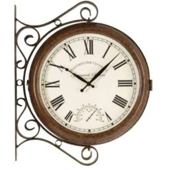 Outside In 15" Greenwich Station Wall Clock & Thermometer 6 Outside In 15" Greenwich Station Wall Clock & Thermometer -Garden Outdoor Store 5050642006316 2