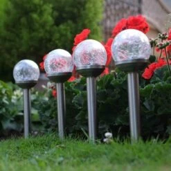 Smart Solar 35cm Crackle Globe Colour Changing Stake Lights (5 Pack) -Garden Outdoor Store 5050642008471 3