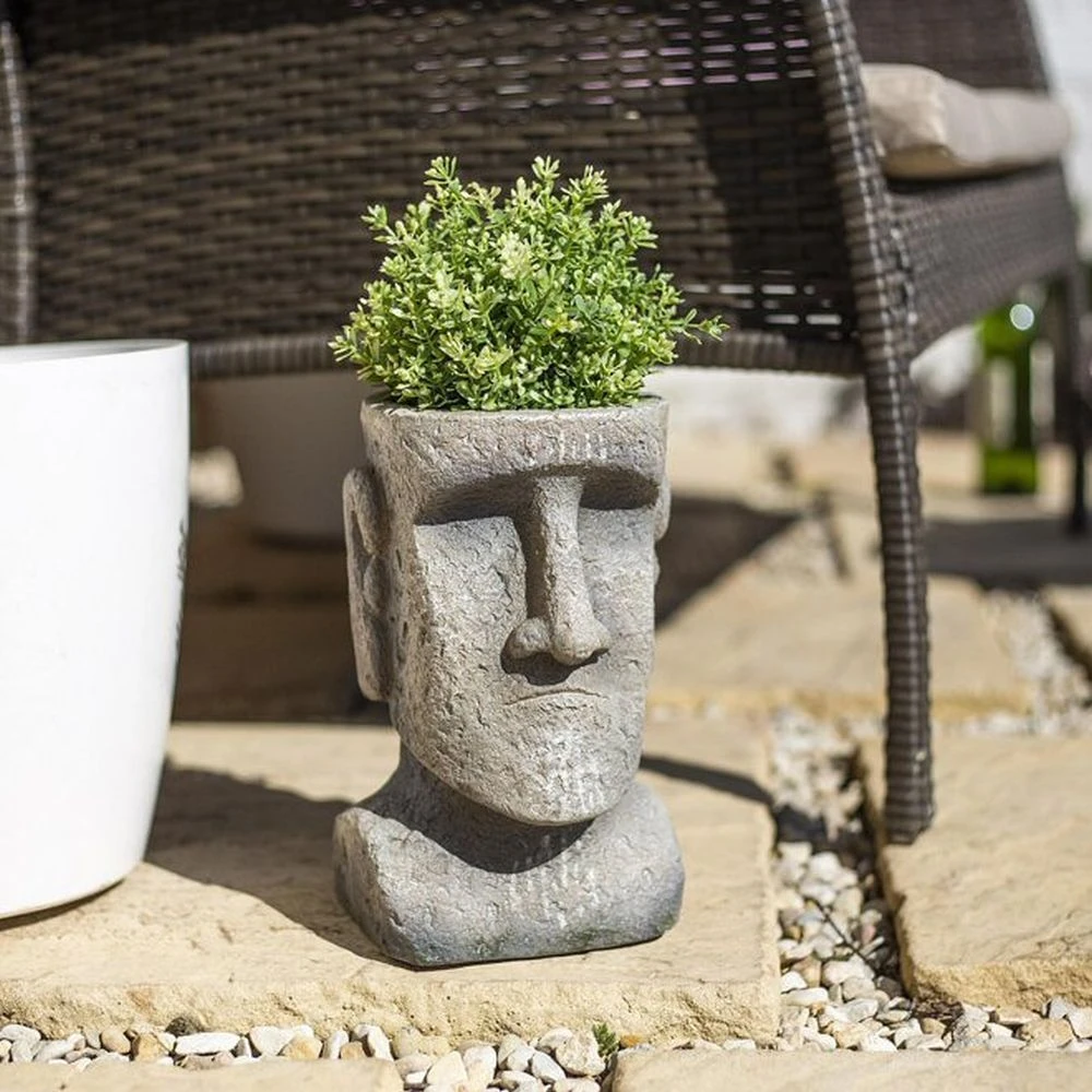 La Hacienda 26cm Resin Easter Island Head Planter 5 La Hacienda 26cm Resin Easter Island Head Planter - Image 3
