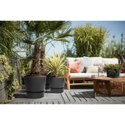 Elho 30cm Living Black Greenville Round Planter -Garden Outdoor Store 8711904332358 4