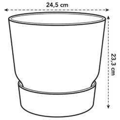 Elho 25cm Leaf Green Greenville Round Planter -Garden Outdoor Store 8711904332433 3