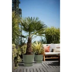 Elho 25cm Leaf Green Greenville Round Planter -Garden Outdoor Store 8711904332433 4