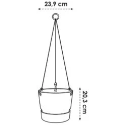 Elho 24cm Leaf Green Greenville Hanging Basket Planter -Garden Outdoor Store 8711904332440 3